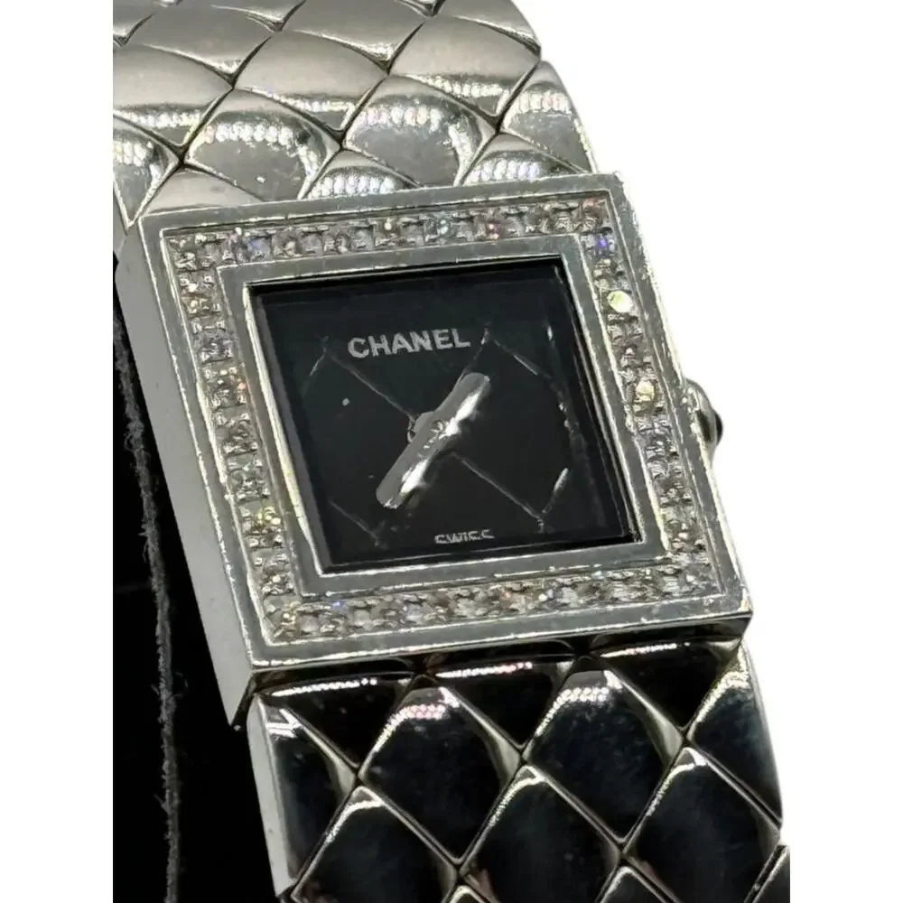 Chanel Matelassé Diamond Bezel Wristwatch